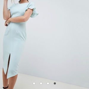 ASOS DESIGN Petite midi wiggle dress split